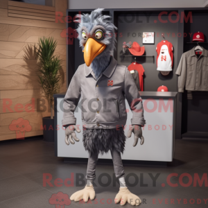 Grå hane maskot kostume...