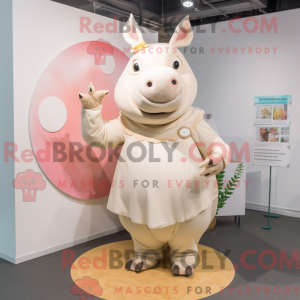 Beige Rhinoceros mascot...