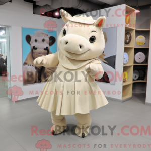 Beige næsehorn maskot...