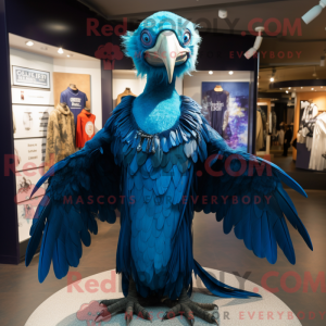 Blue Vulture maskot kostume...