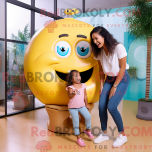 Gul Donut maskot kostume...