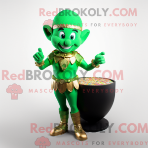 Mascotte de personnage vert...