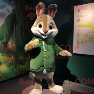 Olive Rabbit maskot kostume...