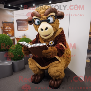 Brun Ram maskot kostume...