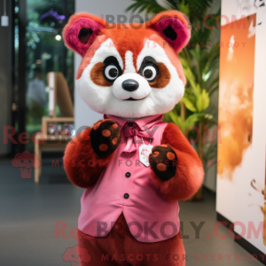 Pink Rød Panda maskot...