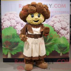 Brun blomkålmaskotkostyme...