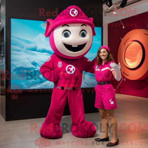 Magenta Fire Fighter maskot...