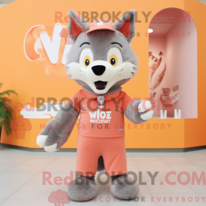 Peach Say Wolf mascot...