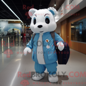 Sky Blue Hermelin maskot...