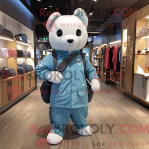 Sky Blue Hermelin maskot...