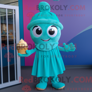 Teal Cupcake Maskottchen...