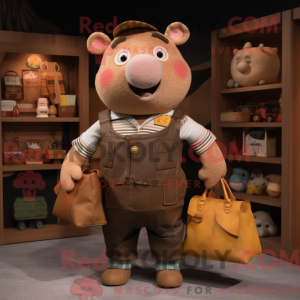 Brown Sow mascottekostuum...