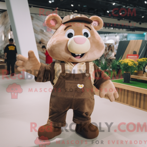 Brown Sow mascottekostuum...