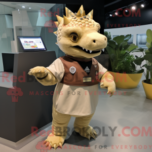 Tan Ankylosaurus maskot...