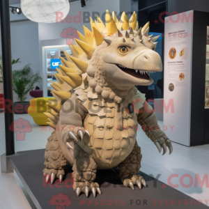 Tan Ankylosaurus maskot...