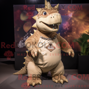 Tan Ankylosaurus mascot...