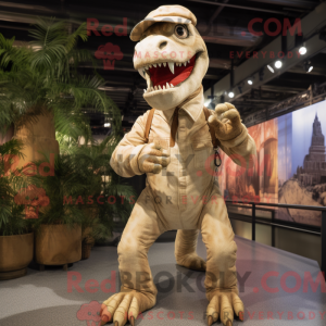 Cream Allosaurus maskot...