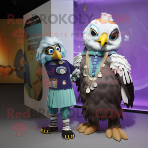 nan Hawk mascot costume character dressed with a Playsuit and Watches