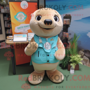 Tan Seal maskotdraktfigur...