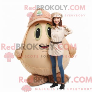 Beige melon maskot kostume...