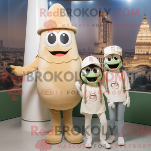 Beige melon maskot drakt...