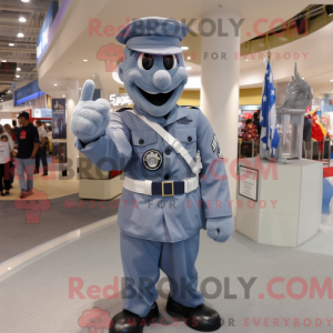Grå Navy Soldier maskot...