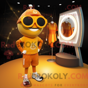 Guld Orange maskot kostume...
