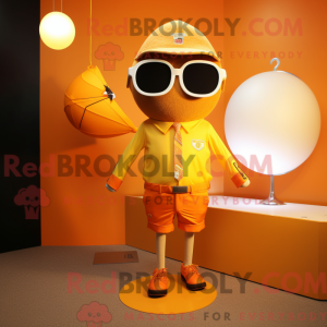Guld Orange maskot kostume...