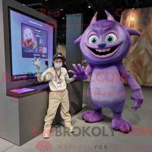 Lavendel Demon-maskot drakt...