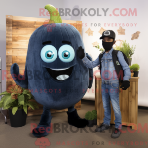 Svart agurk maskot kostyme...