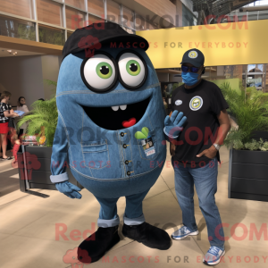 Sort agurk maskot kostume...