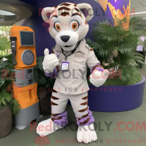 Lavendel Tiger Maskottchen...