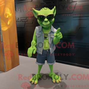 Lime Green Gargoyle mascot...
