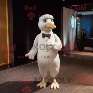 Cream Pigeon maskot kostume...