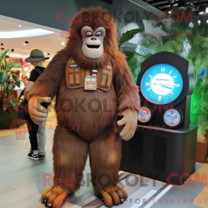 Brown Sasquatch mascot...