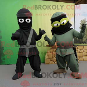 Oliven Ninja maskot kostume...