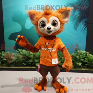 Orange Aye-Aye maskot...