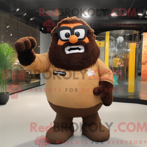 Brown Strongman mascot...