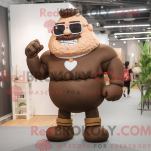 Brun Strongman maskot...