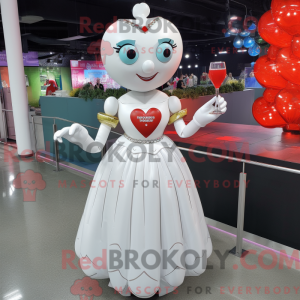 White Heart maskot kostume...