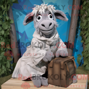 Grå angora geit maskot...