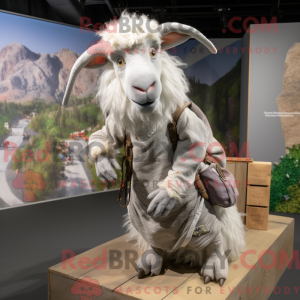 Grå angora geit maskot...
