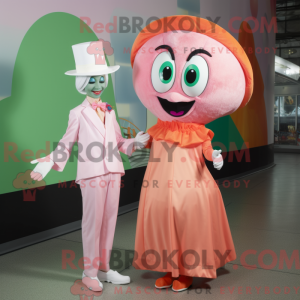 Peach Stilt Walker maskot...