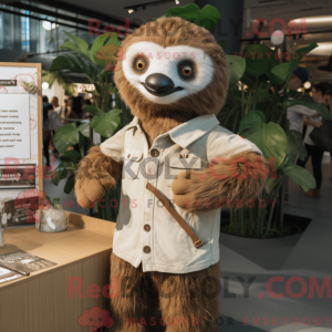 Tan Sloth maskot kostume...