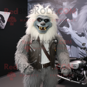 Grå Yeti maskot drakt figur...