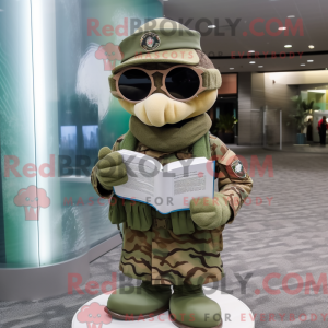 Beige Green Beret mascot...