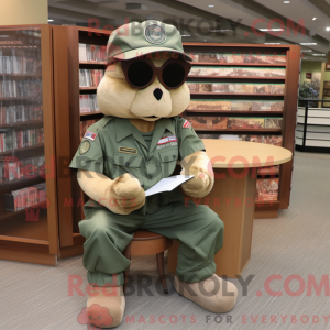 Beige Green Beret mascot...