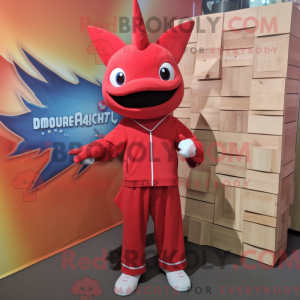 Rød sverdfisk maskot...