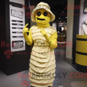 Lemon Yellow Mummy mascot...