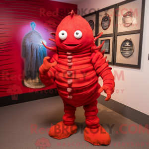 Röd Trilobite maskot...